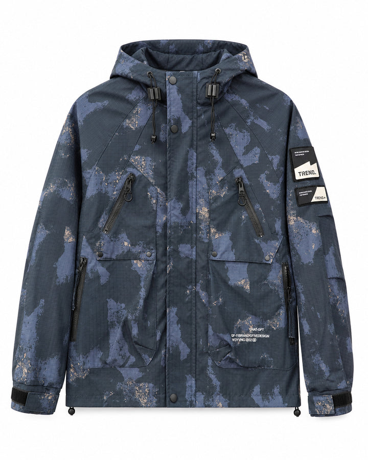 Herren Technischer Camouflage-Parka mit Kapuze und Ripstop-Außenmaterial Drune