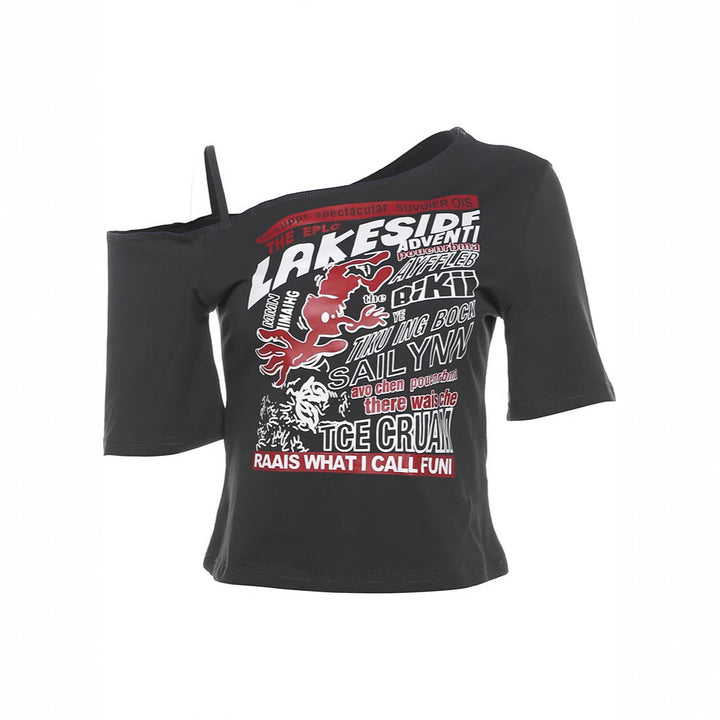 Damen Oversized T-Shirt mit kreativem Grafikdruck und lässiger Passform Drune