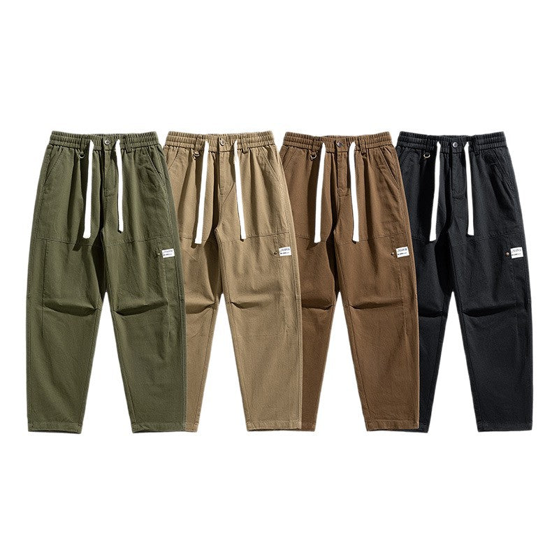 Herren Locker geschnittene Cargo-Jogginghose mit Tunnelzug, Knieabnähern und Utility‑Details Drune