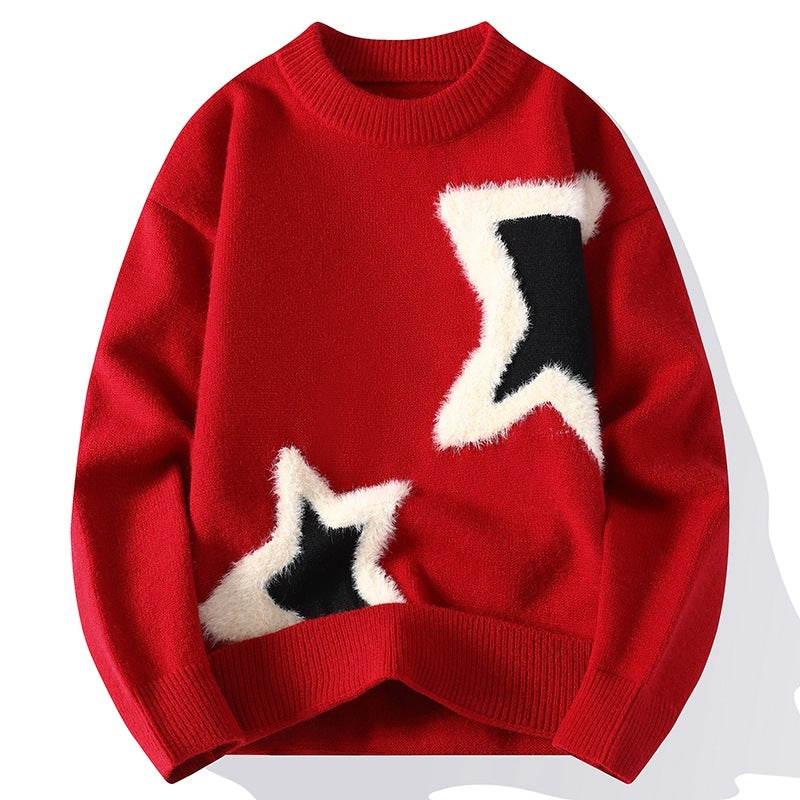 Damen Modischer Pullover mit Sternedesign Drune