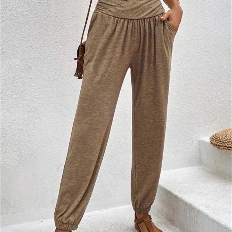 Damen Bequeme Freizeithose mit weit geschnittenem Bund und seitlichen Taschen Drune