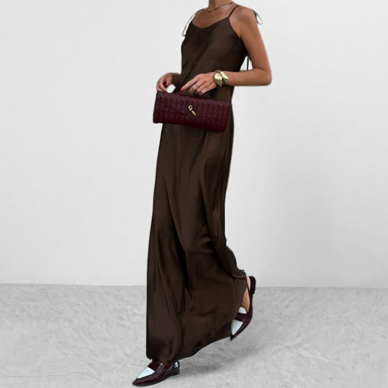 Damen Maxikleid mit verstellbaren Trägern Drune