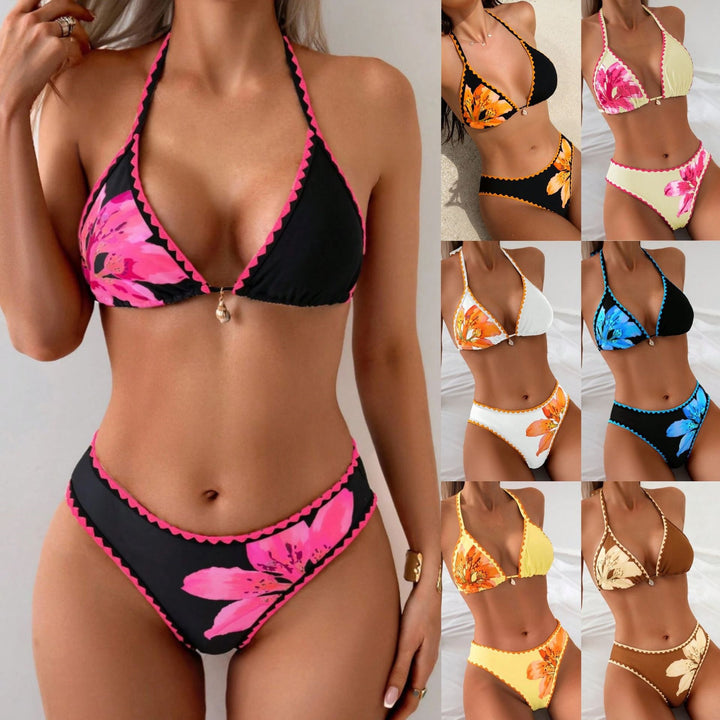 Damen Triangel-Bikini mit floralen Applikationen Drune