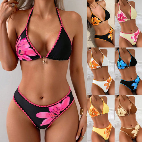 Damen Triangel-Bikini mit floralen Applikationen Drune