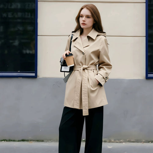 Damen Eleganter und zeitloser Trenchcoat Drune