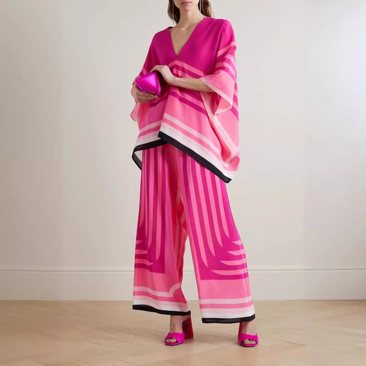 Damen Freizeit Set mit elegantem Schnitt und modernen Streifen Drune