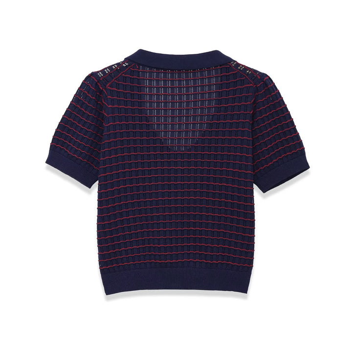 Damen Kurzarm Pullover mit strukturiertem Gewebe Drune