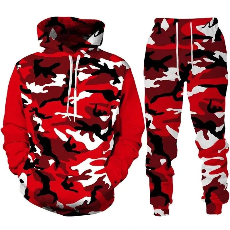 Herren Stylisches Kapuzensweatshirt und Jogginghose Set Drune