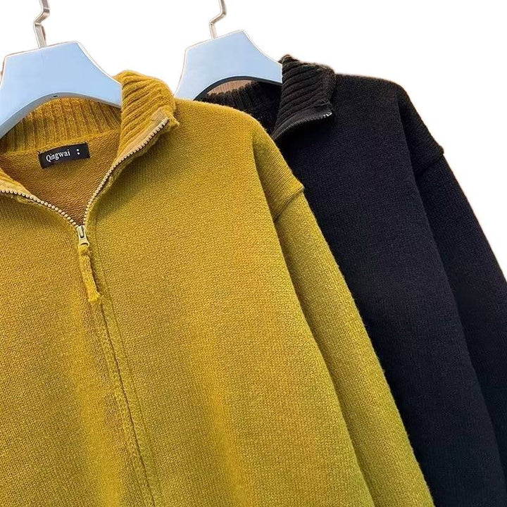 Damen Strickjacke mit hohem Kragen und Reißverschluss Drune