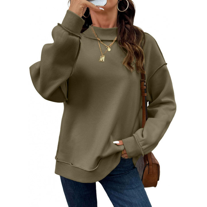Damen Oversize-Sweatshirt mit Stehkragen, Raglanärmeln und Rippbündchen Drune