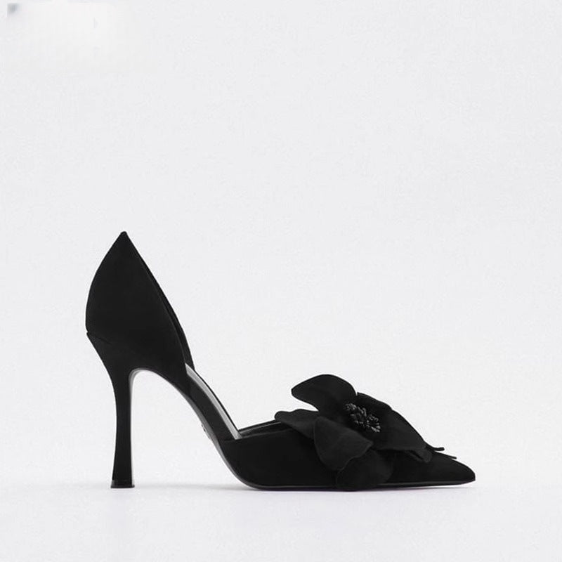 Damen elegante Spitze Pumps mit floralem Design Drune