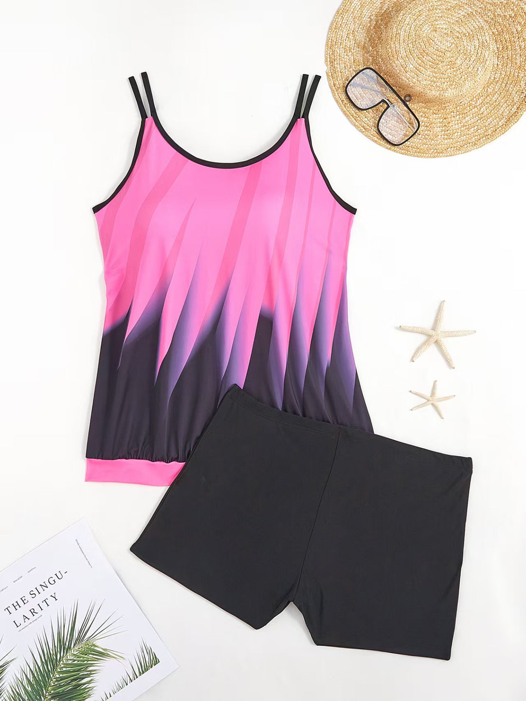 Damen Sportliches Tankini-Set mit trendigem Schnitt und Shorts Drune