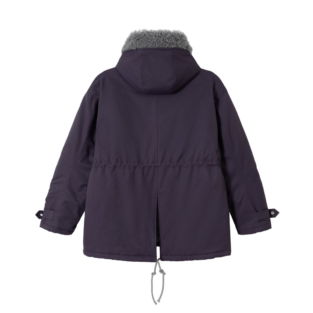 Damen Kurzparka mit Teddyfutter, Tunnelzug und Schnallenärmeln Drune