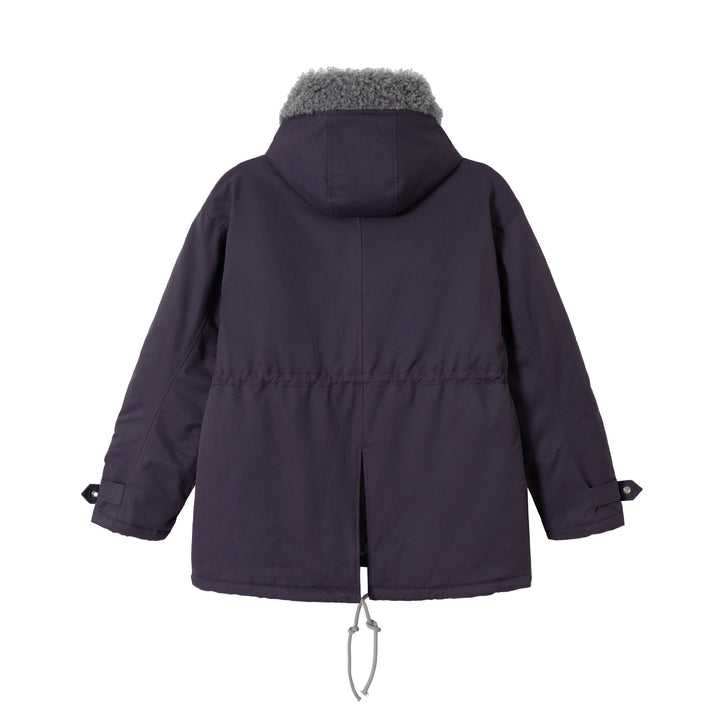 Damen Kurzparka mit Teddyfutter, Tunnelzug und Schnallenärmeln Drune