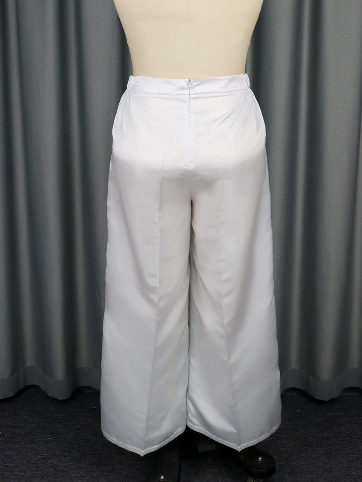 Damen Elegante weit geschnittene Satin-Hose Drune