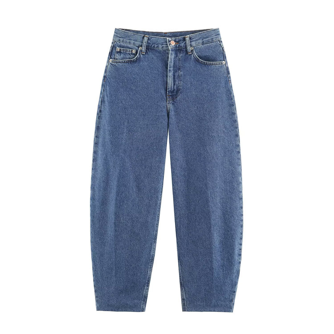 Damen Hochtaillierte Relaxed‑Fit Jeans mit konischem Bein Drune