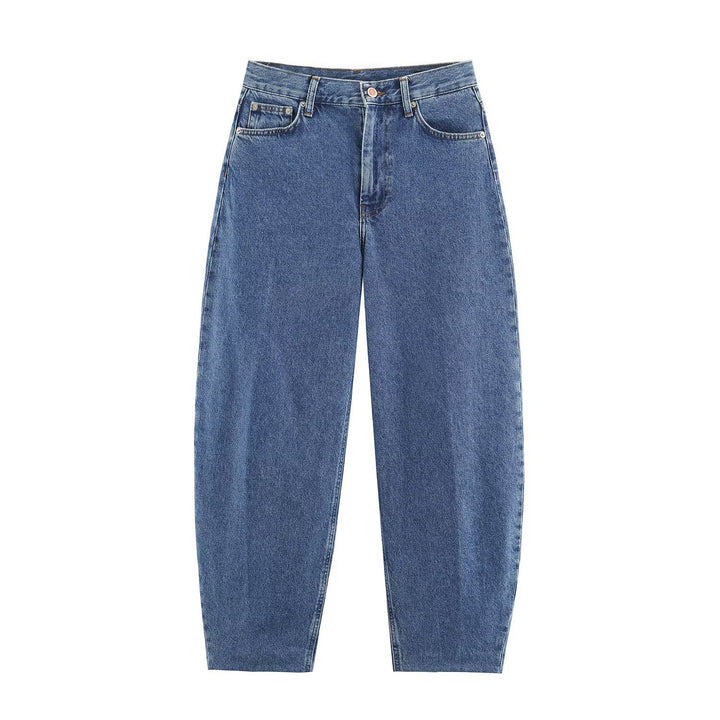 Damen Hochtaillierte Relaxed‑Fit Jeans mit konischem Bein Drune