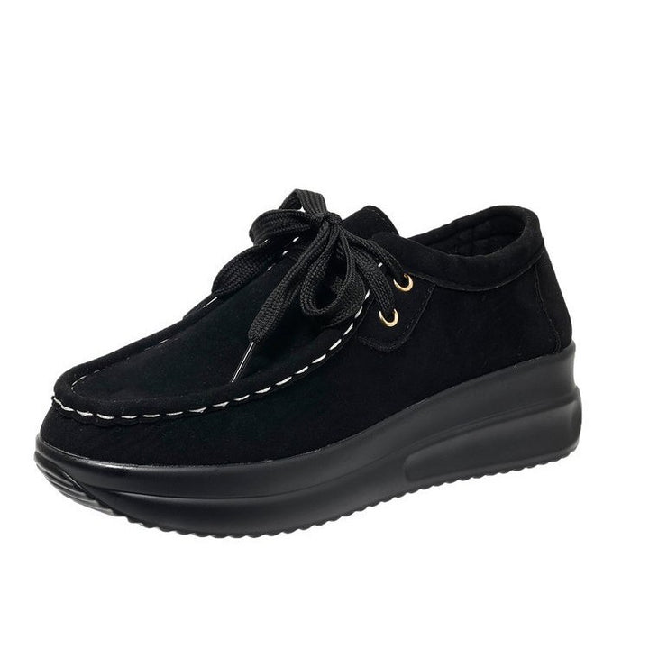 Damen Keilsneaker im Mokassinstil mit Veloursoptik und gepolsterter Komfortsohle Drune