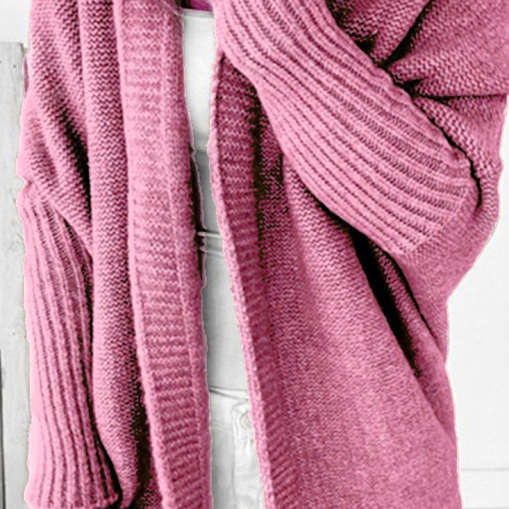 Damen Longline Kapuzen-Strickcardigan mit offener Front Drune