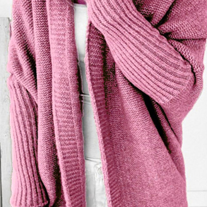 Damen Longline Kapuzen-Strickcardigan mit offener Front Drune