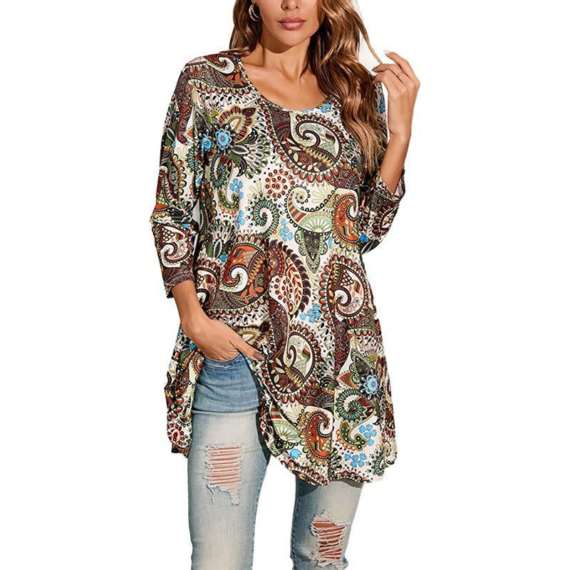 Damen Tunika mit einzigartigem Mandala-Druck Drune
