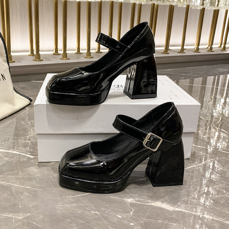 Damen elegante Plateau-Pumps mit Perlen-Detail Drune