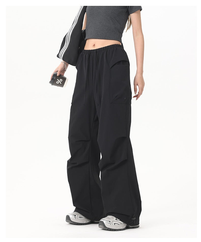 Damen Wide‑Leg Cargo‑Hose mit elastischem Bund & Utility‑Taschen Drune