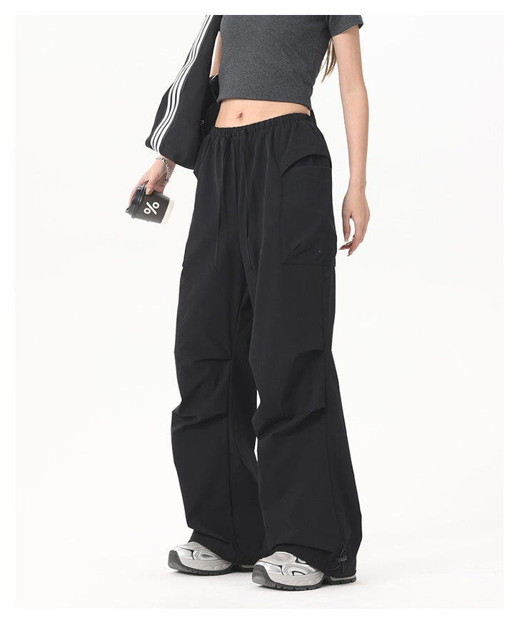 Damen Wide‑Leg Cargo‑Hose mit elastischem Bund & Utility‑Taschen Drune