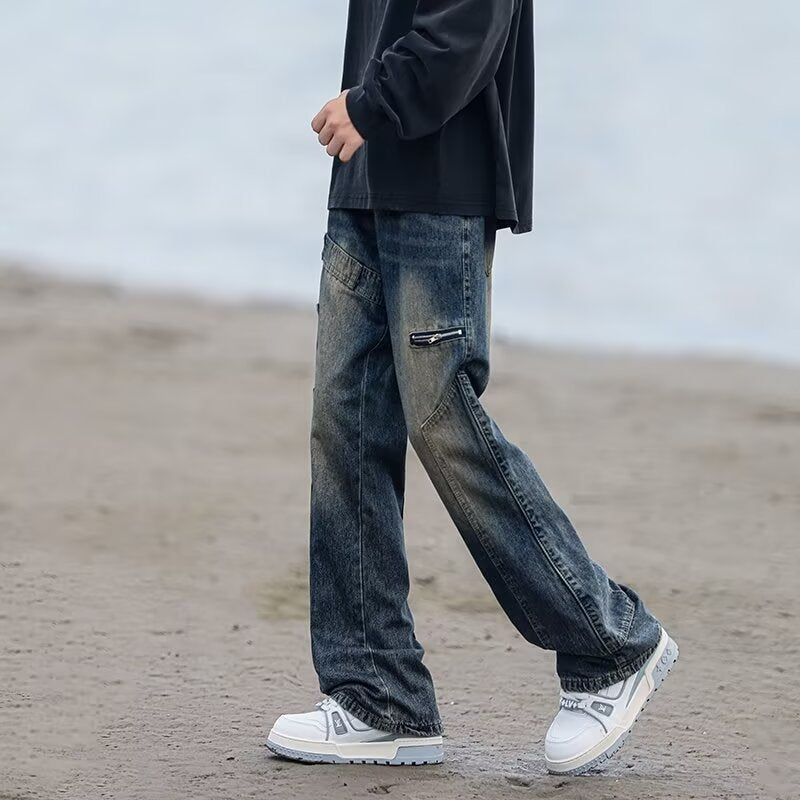 Herren Modische Cargo-Jeans mit praktischen Taschen Drune