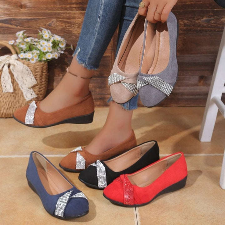 Damen Komfortable und stilvolle Ballerinas mit dekorativem Schleifendetail Drune