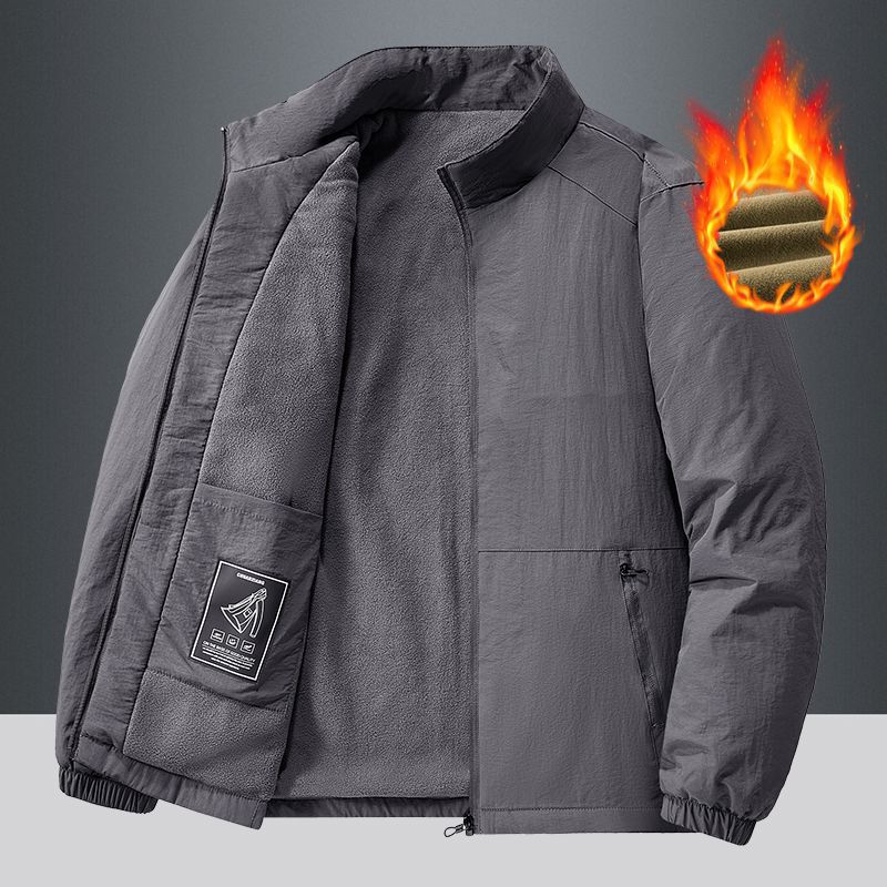 Herren Leichte Übergangsjacke mit Fleece-Innenfutter und Stehkragen Drune