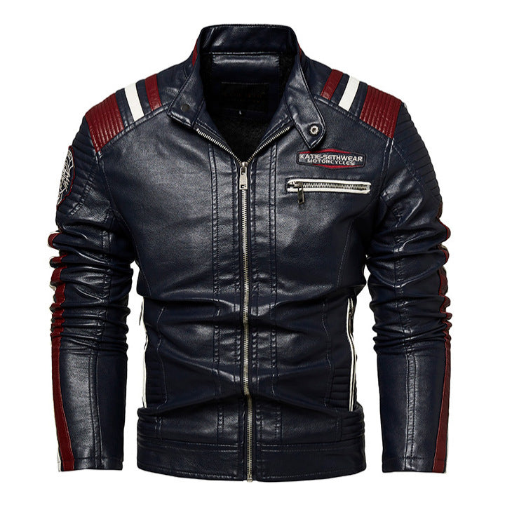 Herren Hochwertige Kunstleder-Motorradjacke Drune