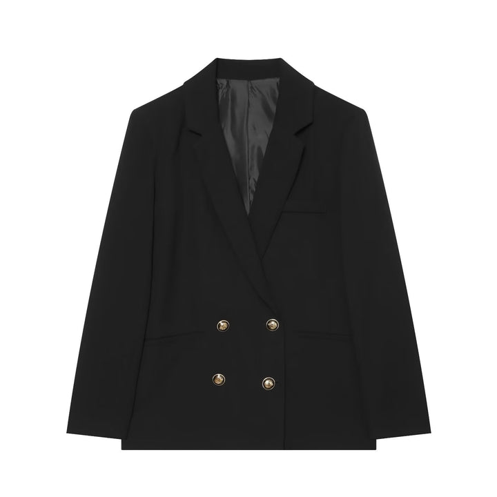 Damen Doppelreihiger Blazer mit goldenen Zierknöpfen Drune