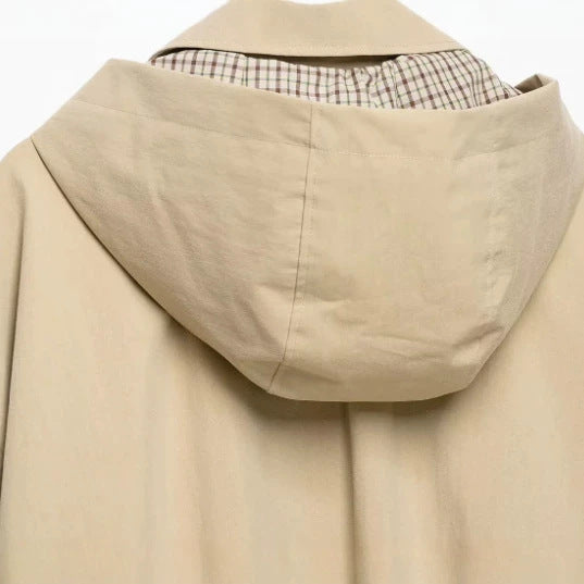 Damen Leichte Kapuzenjacke im Boxy‑Schnitt mit Kordelzug und Karofutter Drune