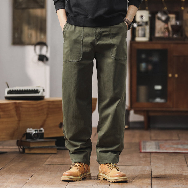 Herren Weite Workwear-Hose mit aufgesetzten Fronttaschen Drune