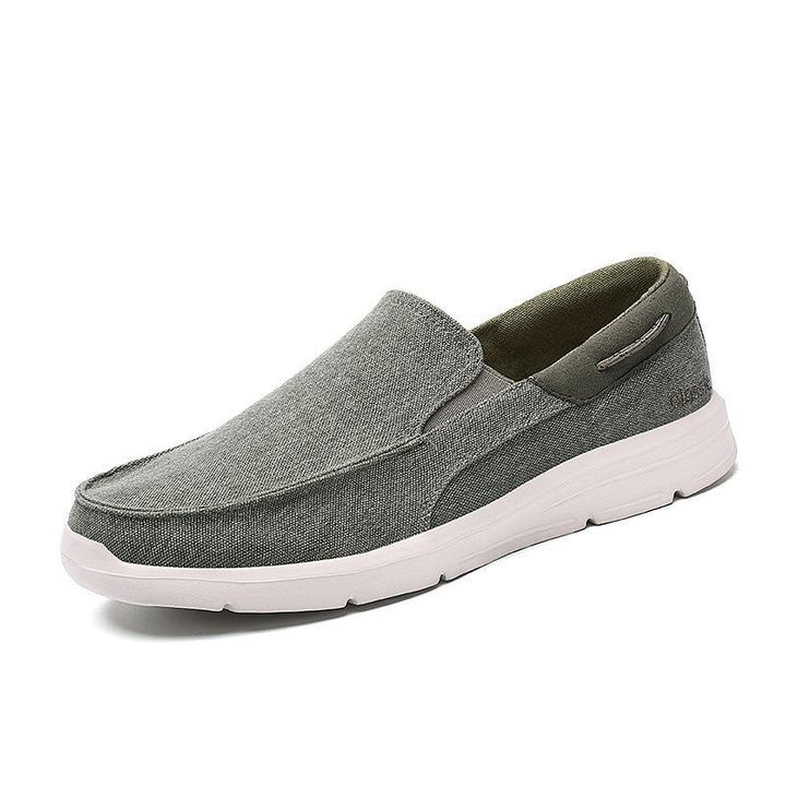Herren nan legerer Canvas-Slipper mit elastischem Einsatz und stoßdämpfender Leichtsohle Drune