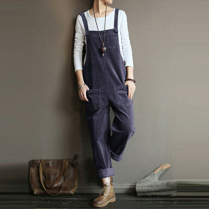 Damen Cord Latzhose Weit