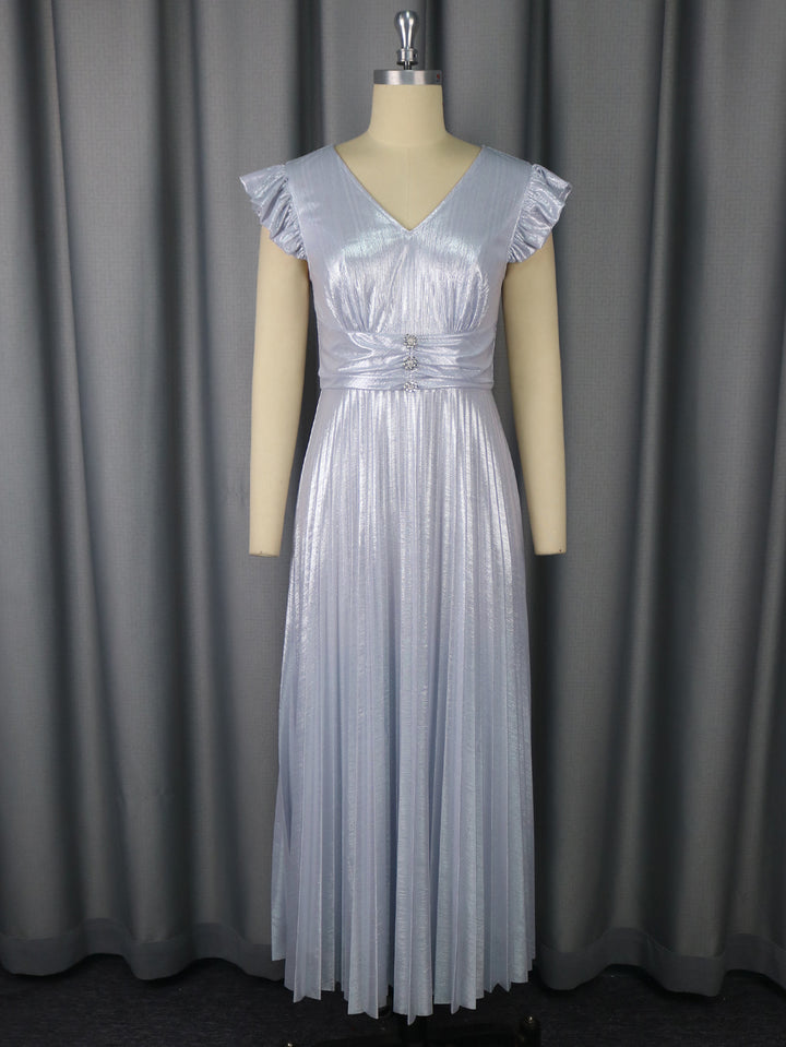 Damen Elegantes Plisseekleid mit funkelnden Details Drune