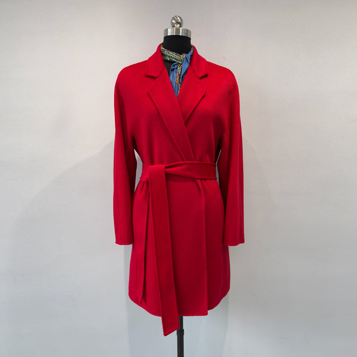 Damen Eleganter Maßgeschneiderter Wickelmantel Drune
