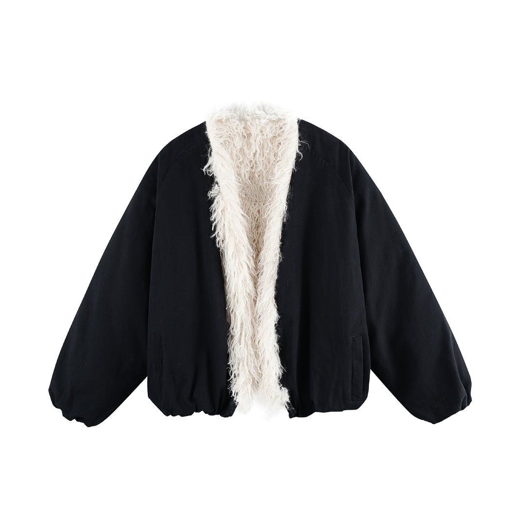 Damen Kurzblouson im Oversize‑Cut mit voluminösem Teddyfutter und elastischem Saum Drune