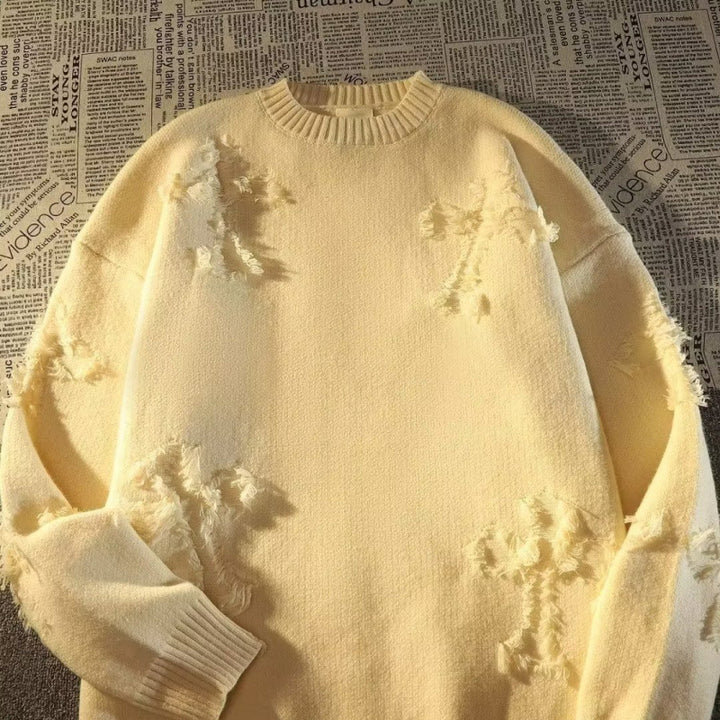 Damen Lässiger Oversized-Pullover mit verwaschenem Design Drune