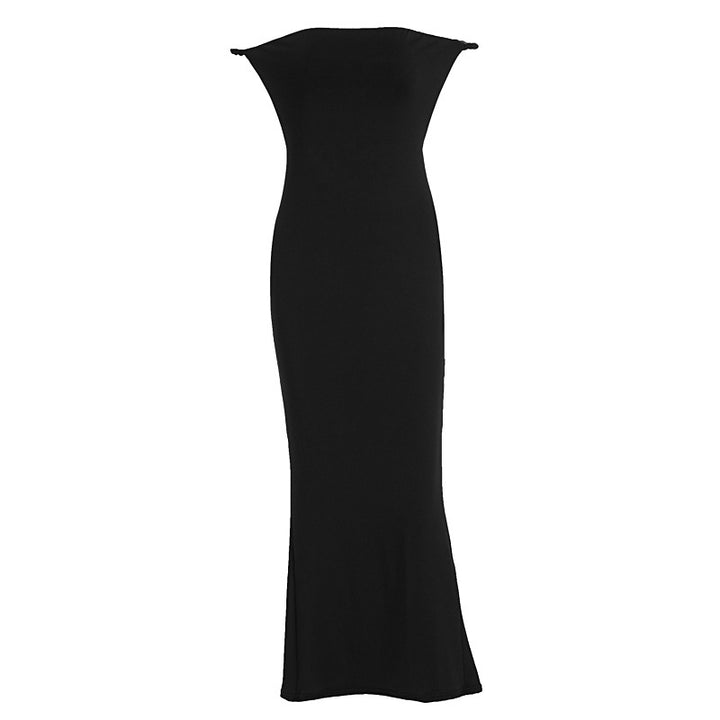 Damen Off-Shoulder Maxi-Kleid mit figurbetonendem Schnitt und elegantem Saum Drune