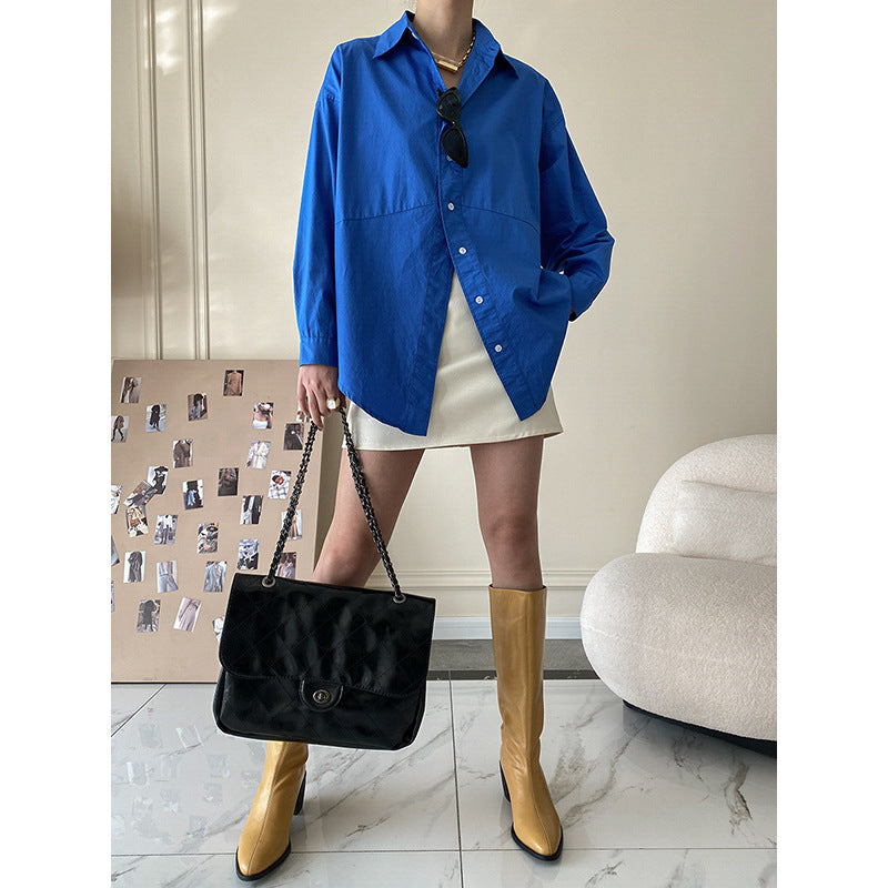 Damen lässige Hemdbluse mit modischem Streifenmuster und oversized Schnitt Drune