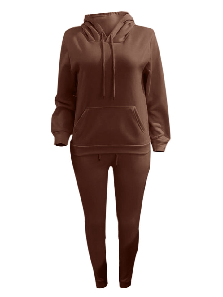 Herren nan sportliches Jogginganzug-Set mit Kapuzenpullover Kängurutasche und schmal zulaufender Jogginghose Drune