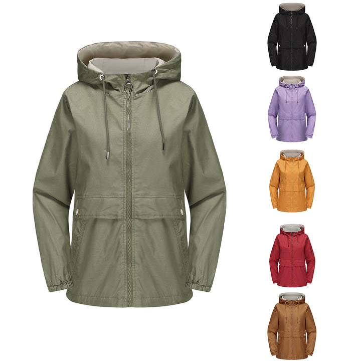 Damen nan leichter wasserabweisender Kapuzenparka mit Tunnelzug, Ringzipper und verdeckter Druckknopfleiste Drune