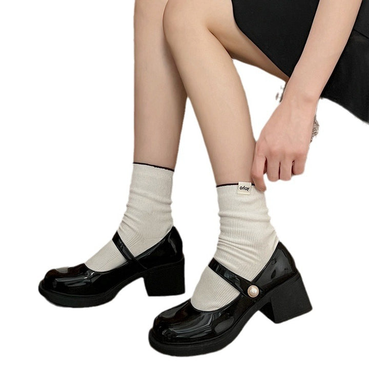Damen Hochwertige Mary Jane Pumps mit dicker Sohle und elegantem Riemen Drune