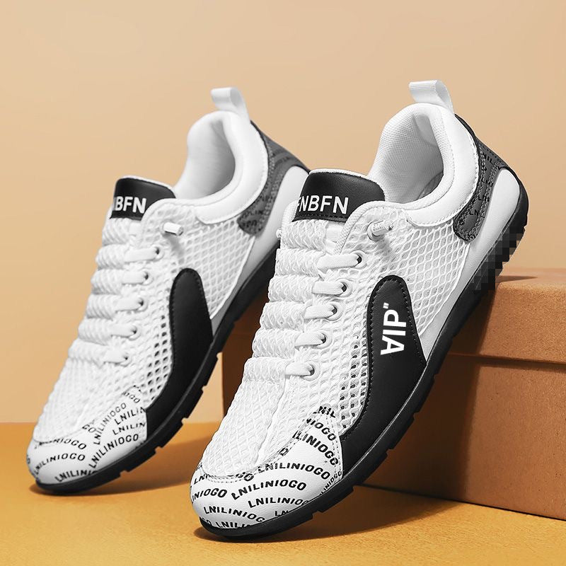 Herren Leichter atmungsaktiver Mesh-City-Runner mit stabiler Gummisohle und dekorativem Print Drune