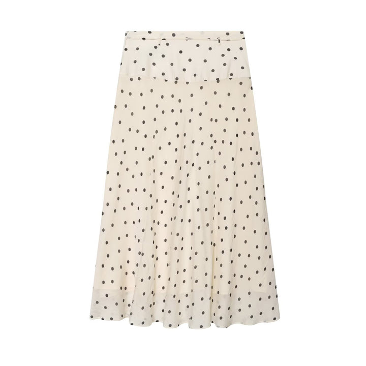 Damen Leichter Midirock mit hoher Taille, A‑Linie und Bindegürtel Drune