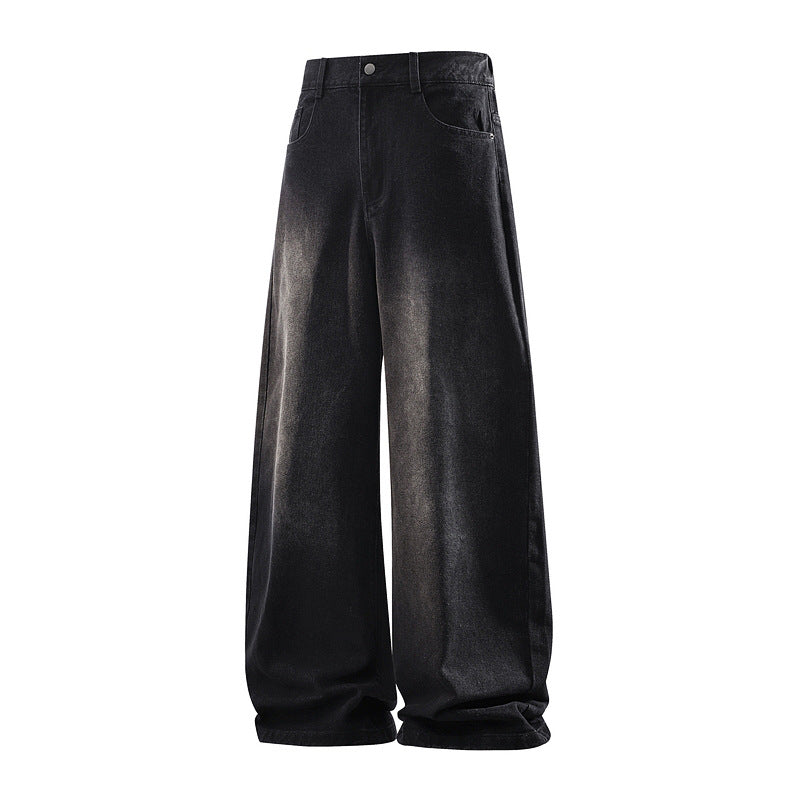 Damen Weite Jeanshose mit hohem Bund, elastischem Taillenbund und Baggy‑Silhouette Drune