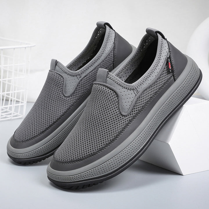 Herren nan atmungsaktiver Slip-On Mesh-Sneaker mit elastischem Einstieg und perforierter EVA-Plateausohle Drune